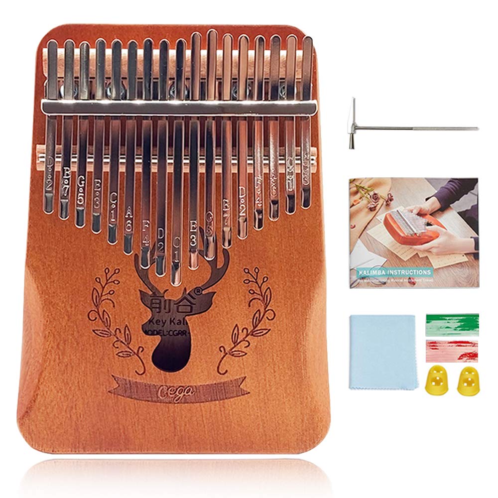 ACMEME Kalimba Thumb Piano 17 Keys, Portable Mbira with Everything African Wood Harp Musical Instruments Finger Piano Gifts for Kids Adult Beginners Professional