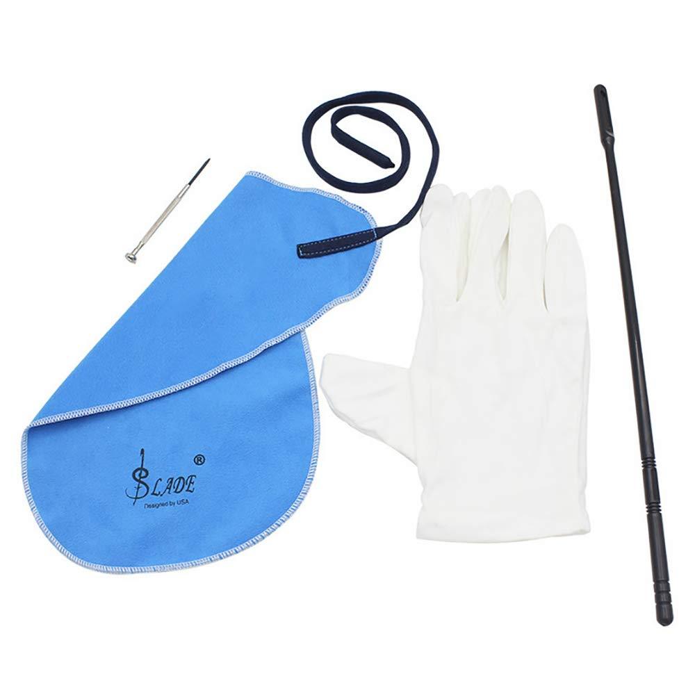MUPOO Flute Cleaning Kit Set with Cleaning Cloth Screwdriver Gloves