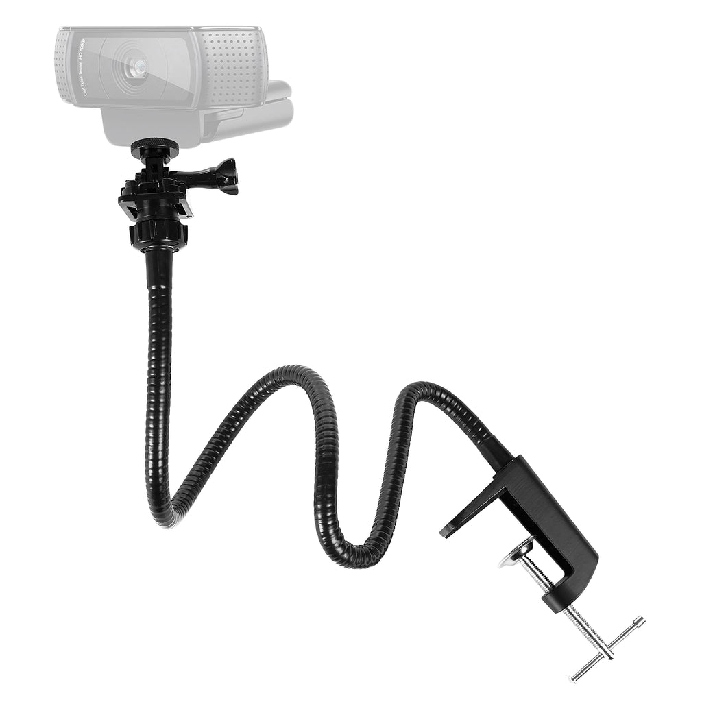 25 inch Flexible Webcam Stand-Long Arm Clamp Clip Mount Holder Stand for Logitech Webcam C925e C922x C922 C930e C930 C920 C615,GoPro Cameras