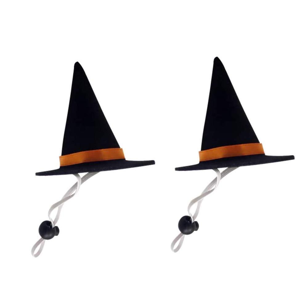 BinaryABC Halloween Pet Costume,Halloween Pet Hat Witch hat,Cat Puppy Dog Halloween Party Costume Accessories,3.5cm,2Pcs