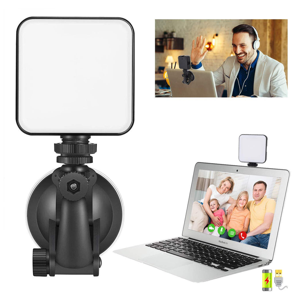 Video Conference Lighting Kit for Remote Working, Lighting for Video Conferencing, Zoom Calls, Broadcast, Live Streaming，Adjustable Video Light with 2020 Upgrade Suction Cup (Black) Black