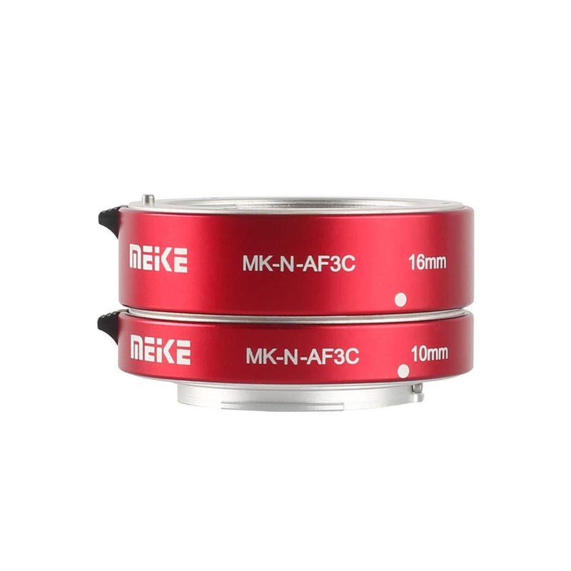 MEKE MK-N-AF3C-RED All Metal Auto Focus Macro Metal Extension Tube Adapter for Nikon 1 Mirrorless Cameras J1 J2 J3 V1 V2