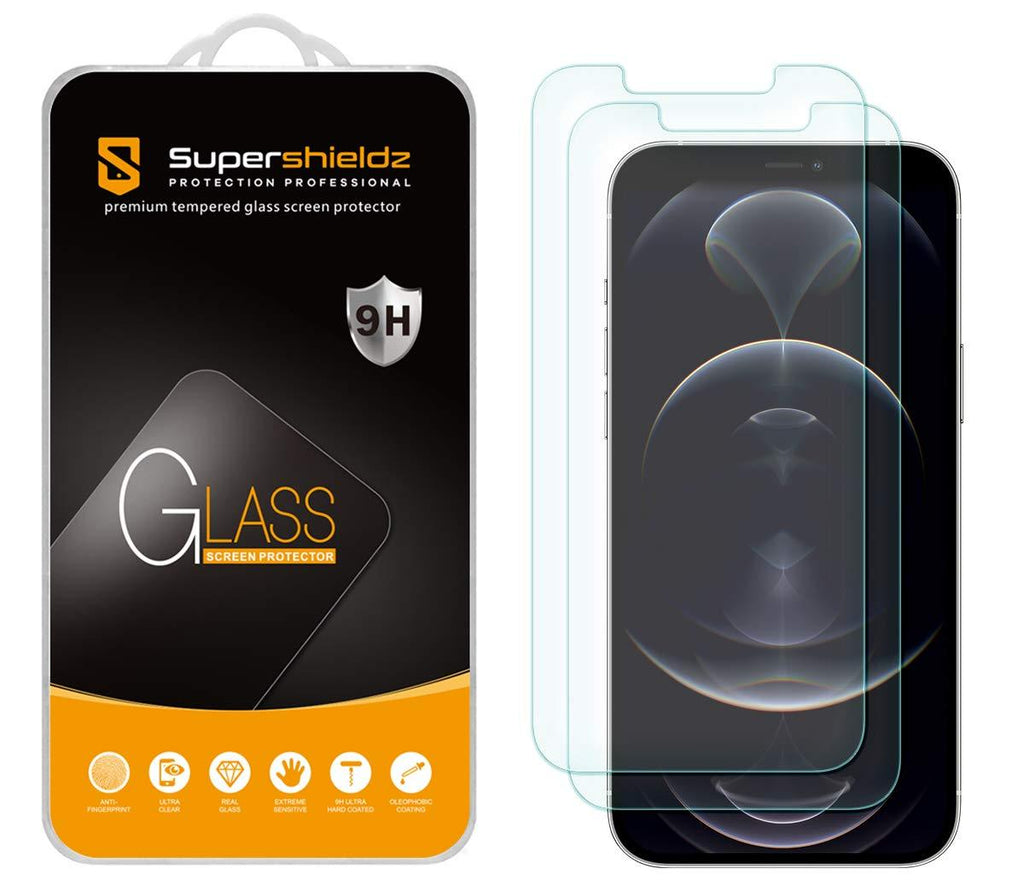 (2 Pack) Supershieldz Designed for iPhone 12 Pro Max (6.7 inch) Tempered Glass Screen Protector, Anti Scratch, Bubble Free