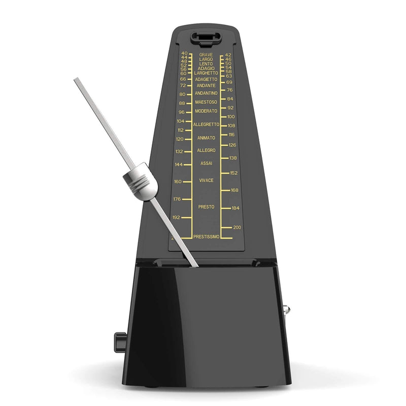 Mechanical Metronome for Piano Guitar Drum Bass Violin Saxophone, No Battery, 40-208bpm (Black) Black