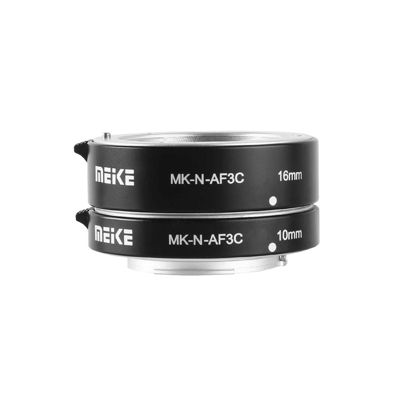MEKE MK-N-AF3C-Black All Metal Auto Focus Macro Metal Extension Tube Adapter for Nikon 1 Mirrorless Cameras J1 J2 J3 V1 V2
