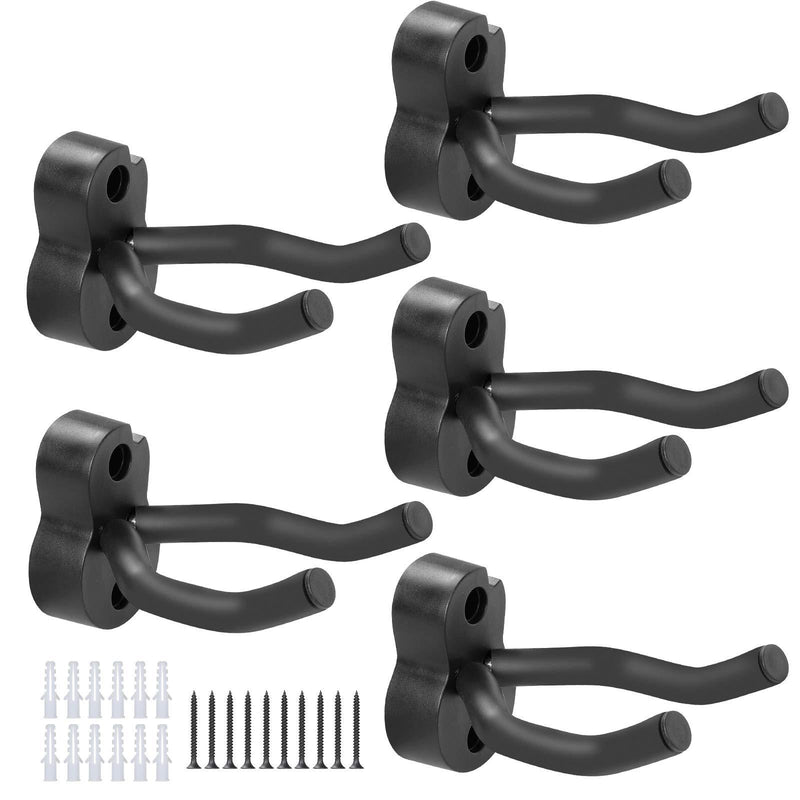 5pcs Guitar Hangers, Stands, Hooks, Holders, Wall Mount Display, For All Size of Guitar, Bass，Ukulele, Mandolin and Banjo (5-Brackets/pack)