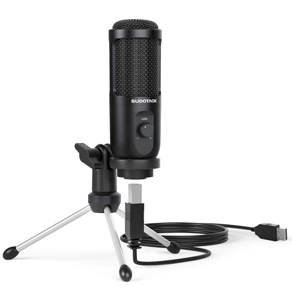 USB Microphone for Computer, SUDOTACK Condenser PC Mic Kit for Streaming, Recording, Podcasting, Gaming, YouTube, Skype, Zoom, Twitch, Compatible with Laptop Desktop Windows macOS (ST-600)