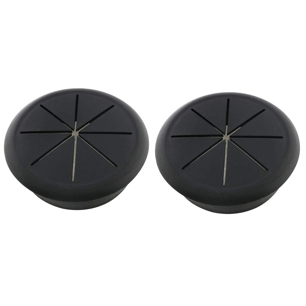 E-outstanding Desk Grommet Black 2PCS 2Inch /50mm Wire Cable Hole Cover for Office PC Desk Cable Cord Cover 2