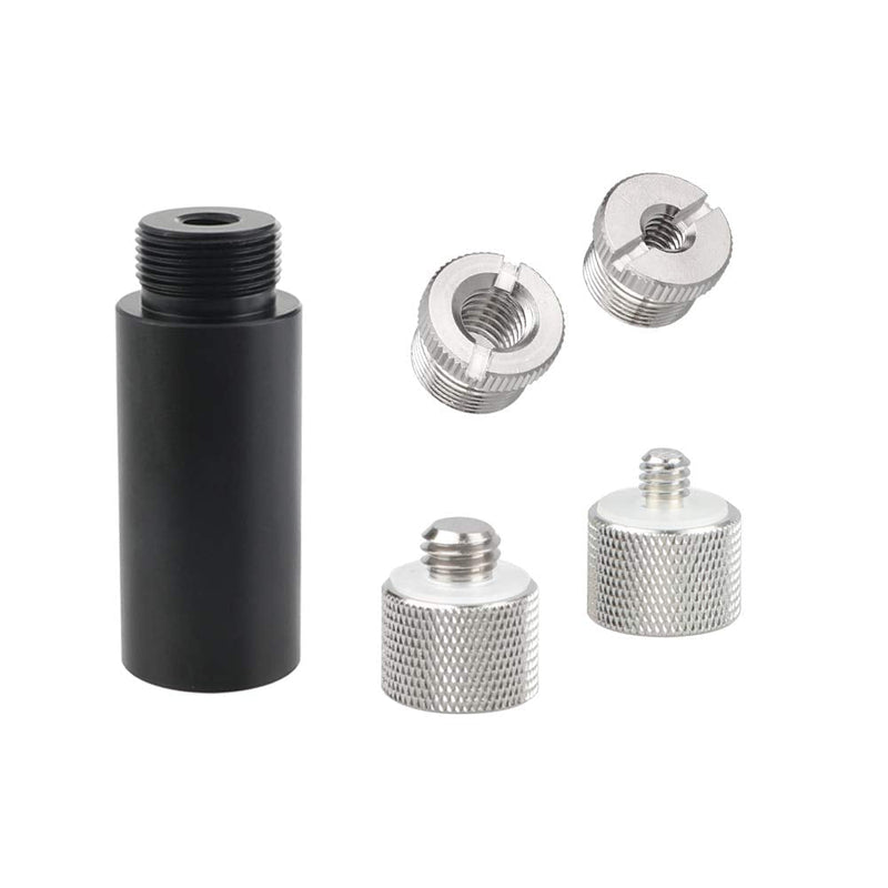 CAMVATE 5/8"-27 Female to 5/8"-27 Male Thread Rod + Multifunction Screw Adapters for Microphone Mount - 2555