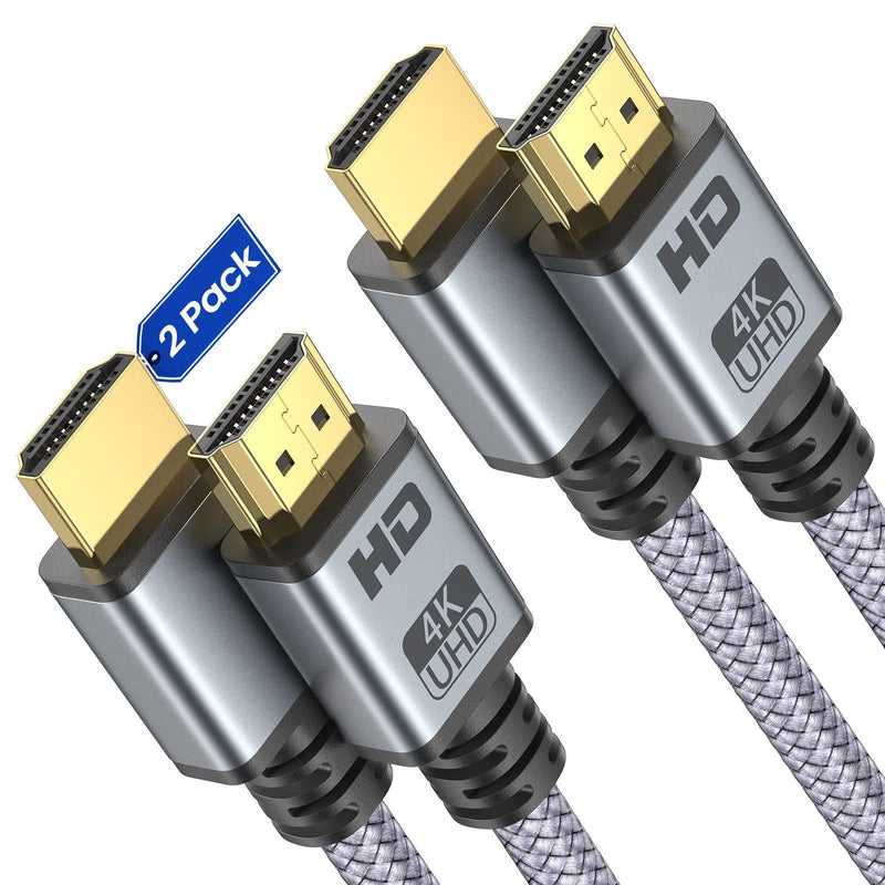 AINOPE 4K HDMI Cable 6FT 2 Pack,18Gbps High Speed HDMI 2.0 Cable,4K@60HZ HDR, Ethernet Nylon Braided Ultra HD HDMI Cord 30AWG, 3D, 2160P, 1080P, ARC, Compatible with UHD TV, PS5/PS4/PS3, Xbox, Switch