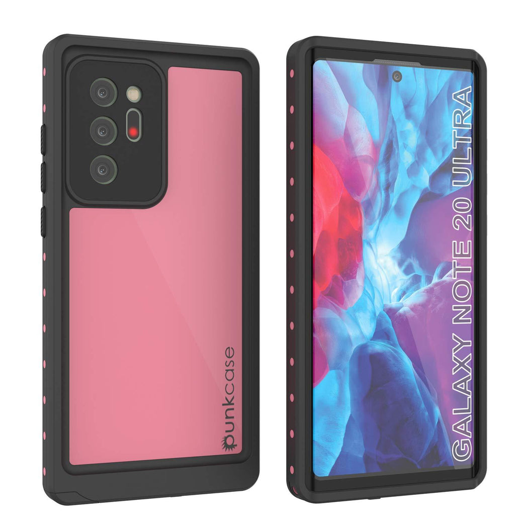 Punkcase Note 20 Ultra Waterproof Case [StudStar Series] [Slim Fit] [IP68 Certified] [Shockproof] [Dirtproof] [Snowproof] Armor Cover for Samsung Galaxy Note20 Ultra (6.9") (2020) [Pink] Pink