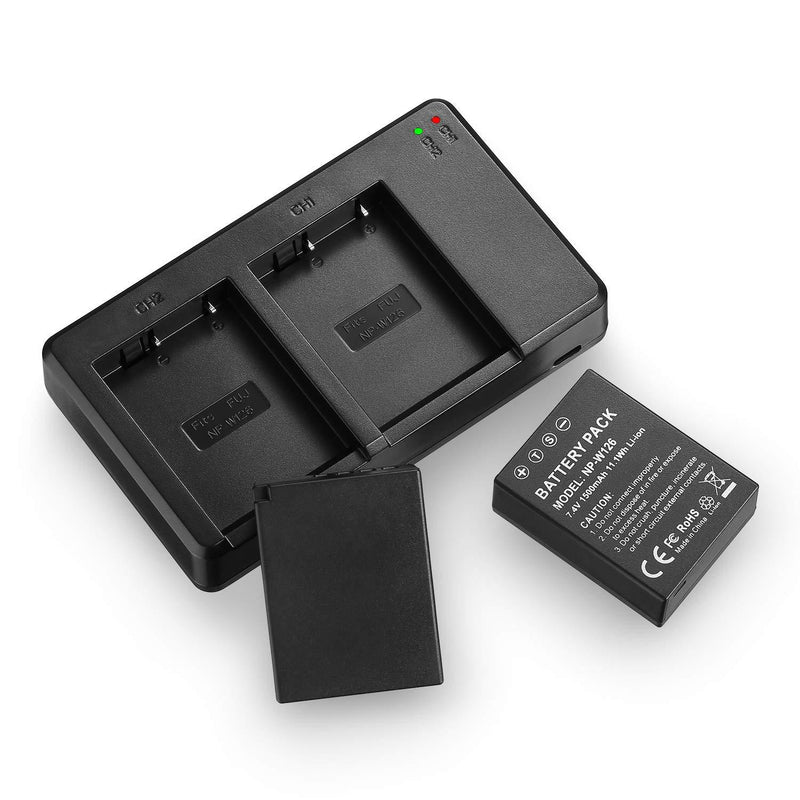 NP-W126 NP-W126s Battery and Rapid USB Charger Compatible with Fujifilm X-A1, X-A2, X-A3, X-A5, X-A10, X-E1, X-E2, X-E2S, X-E3, X-H1, X-M1, X-Pro2, X-T1, X-T2, X-T3, X-T10, X-T20, X-T30, X-T100, X100F