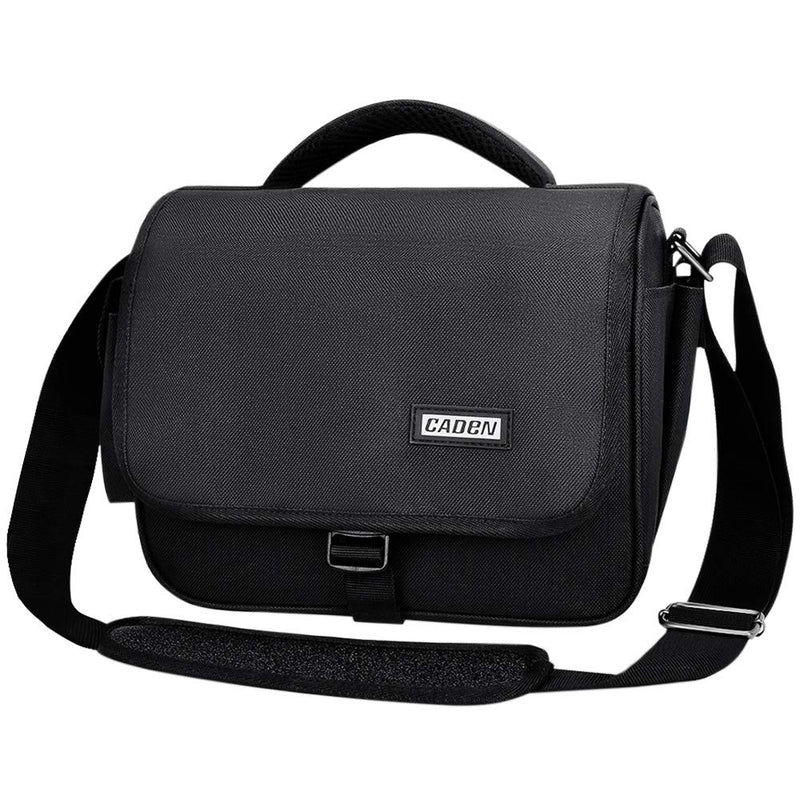 CADeN Camera Bag Case Shoulder Crossbody Bag Compatible for Nikon, Canon, Sony, DSLR SLR Mirrorless Cameras and Lenses (1.0 Black, Mdeium) 1.0 Black