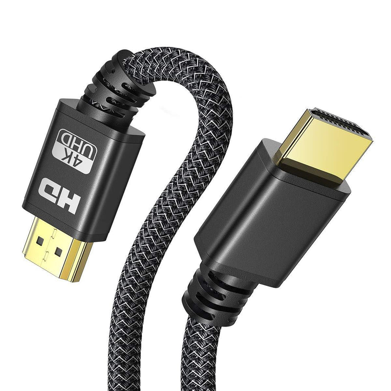 HDMI Cable 6ft, AINOPE High Speed 18Gbps HDMI 2.0 Cable, Supports 4K HDR,3D,2160p,1080p,Ethernet and Audio Return 30AWG Braided HDMI Cord, 60HZ Compatible UHD TV,PS4,PS3,Blu-ray,PC,Projector (Black) Black