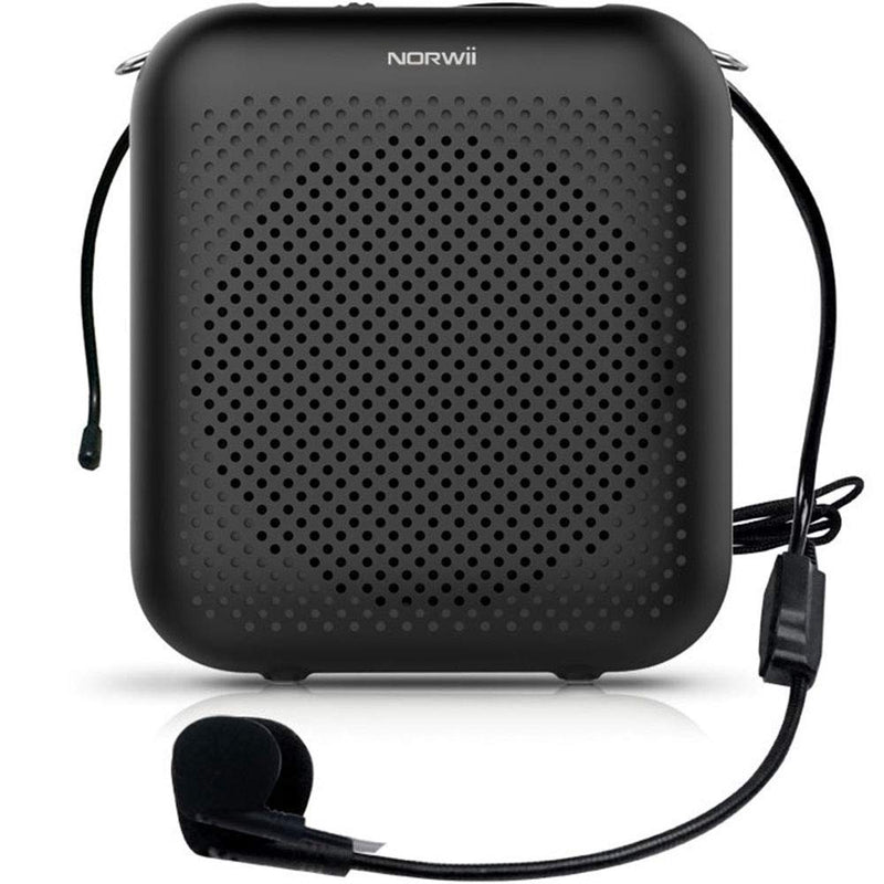[AUSTRALIA] - NORWII S358 Portable 2000mAH Rechargeable Voice Amplifier with Wired Microphone Headset & Waistband, Personal Microphone and Speaker for Teachers Tour Guides ect (Black) 