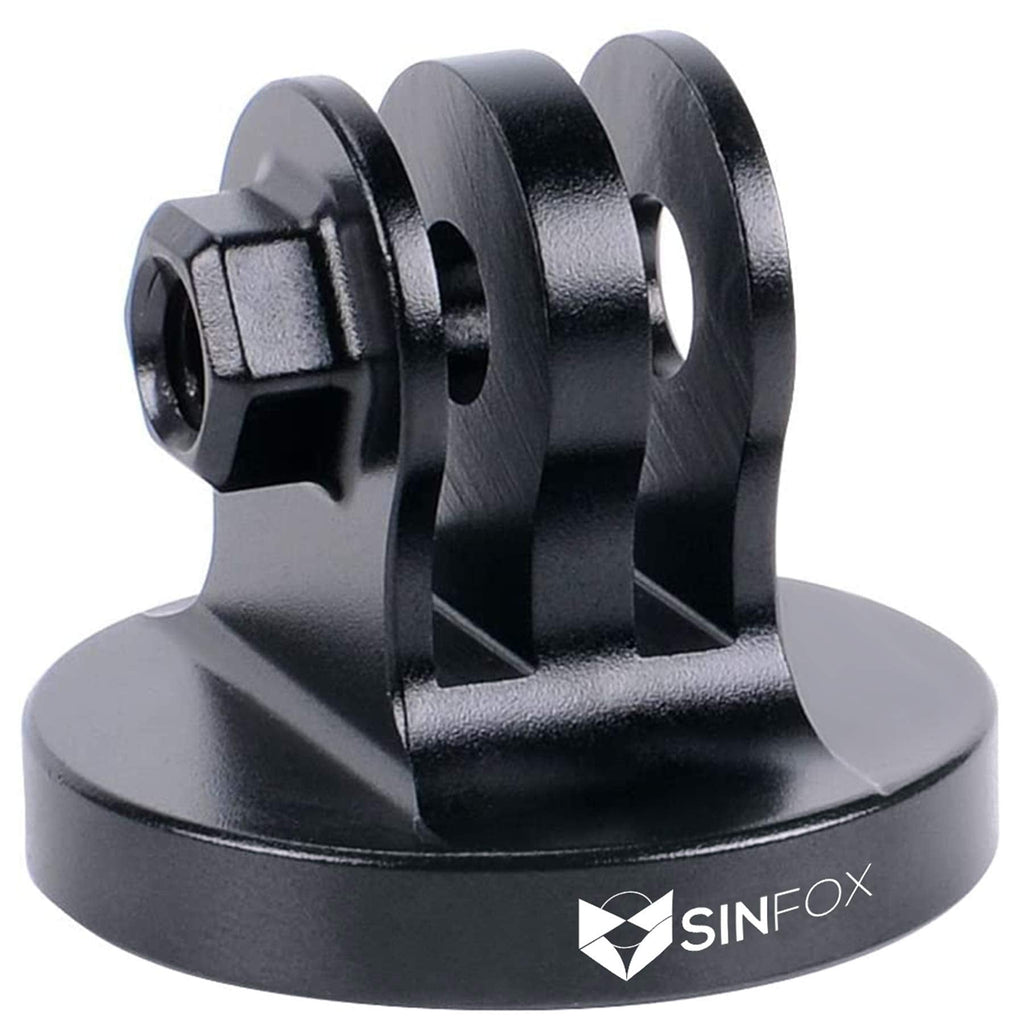 Sinfox Aluminum Tripod Mount Adapter for GoPro Hero 9,8, 7, 6, 5, 4, Session, 3+, 3, 2, 1, Hero 2018, Fusion, DJI OSMO, SJCAM, YI Action Cameras Black