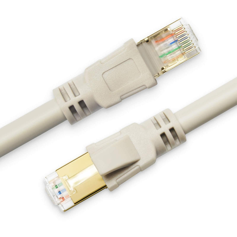 CAT 8 Ethernet Cable, 6ft 2 Pack High Speed 40Gbps 2000MHz Morandi Colored CAT8 Cord, Gigabit Internet LAN Cable with Gold Plated RJ45 Connector for Gaming, Router, PC (Morandi Off-White, 6ft, 2 Pack) 6ft (2 Pack) Morandi Off-white