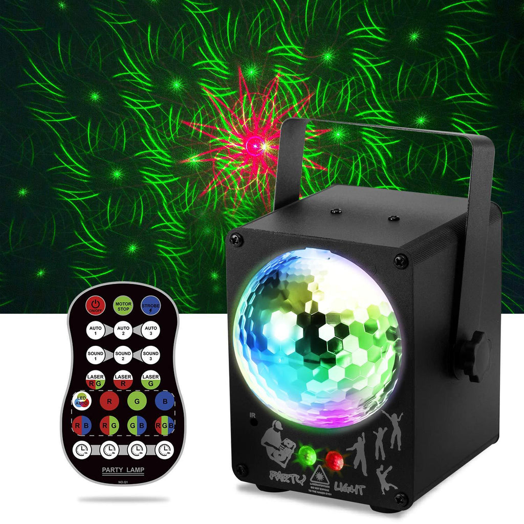 Disco Lights RGB LED Stage Beam Lights Sound Activated Strobe Flash Effects DJ Party Lights with Remote Control for Karaoke, Wedding, Parties