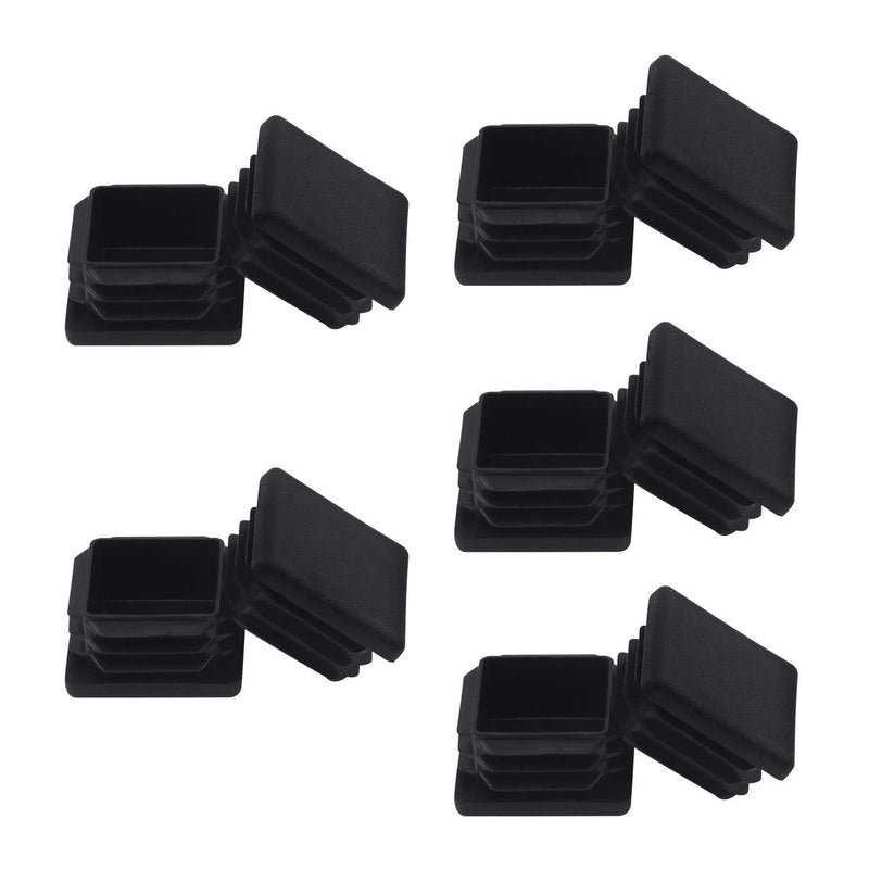 2 2X2 Inch Square Plastic Plug Tubing End Cap 10 Pack, 2" 2"X 2" Black Square Tube End Cap Fence Post Pipe Cover Tubing Insert Chair Glide Finishing Plug