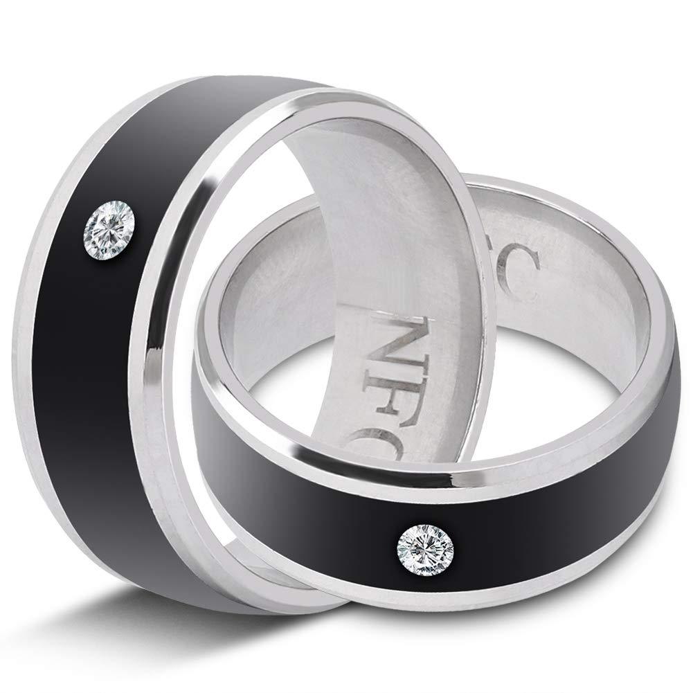 awstroe Easy to Use NFC Smart Ring, Metal Material Universal Smart Ring, for Mobile Phone(size7) size7