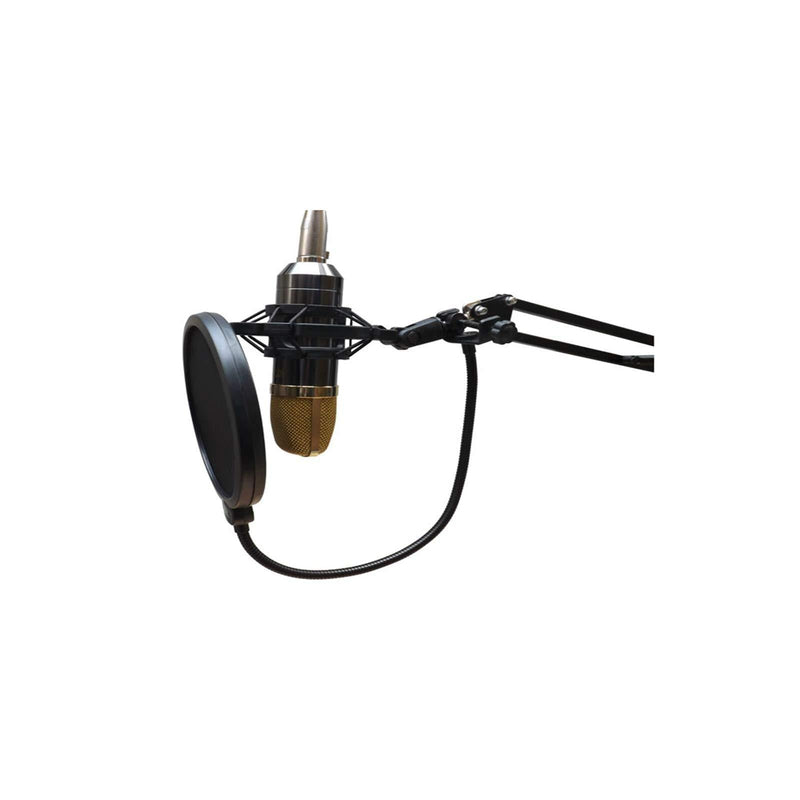 [AUSTRALIA] - Microphone shock mount, microphone shock-proof suspension shock mount fixing clip, suitable for most microphone sizes, size adjustable, Black 