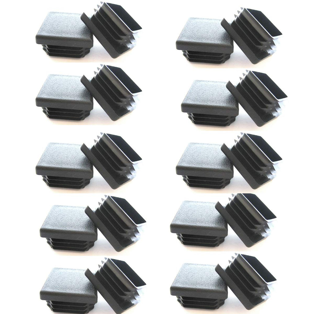 1 inch Square Tubing Black Plastic Plug,1 Inch End Cap 1"x1" 1x1 Fence Post Pipe Cover Tube Chair Glide Insert Finishing Plug,25 Pieces