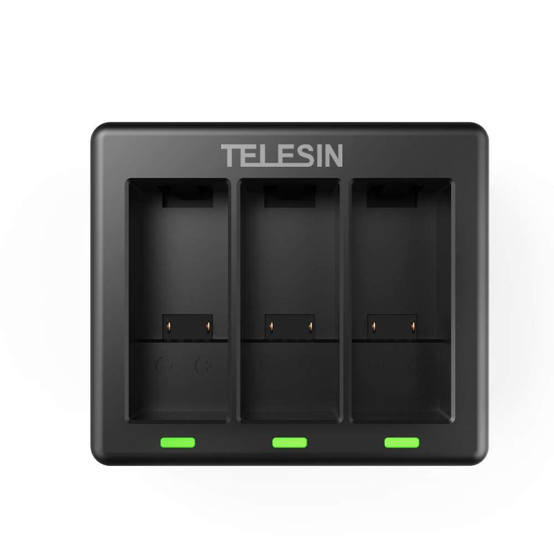 TELESIN Hero 9 Batteries and 3-Channel LED USB Charger Compatible with Hero 9 Black (Fully Compatible with Original) (Single Charger) Single charger
