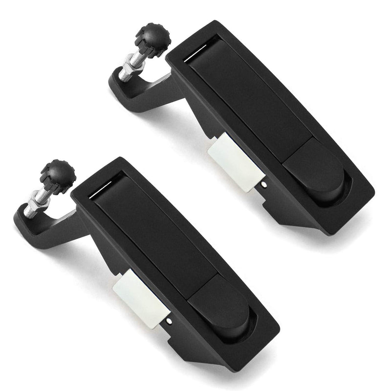 QWORK 2Pcs Compression Latch Lock Zinc Alloy Flush Lever Latch Adjustable Grip Range 0.04"-0.94" Black 2 Pack