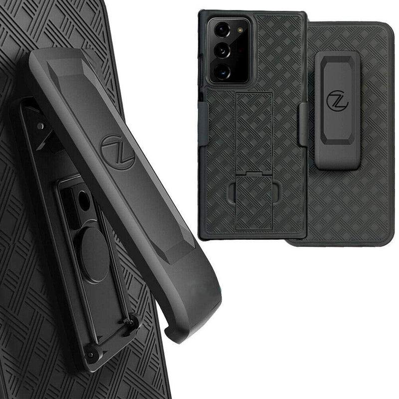 ZASE Note 20 Ultra Belt Clip Case Compatible with Samsung Galaxy Note 20 Ultra 5G Black Holster Combo Case Tough Slim Protective Rugged Shell Armor Defender Swivel Lock Strong Durable Clip Kickstand