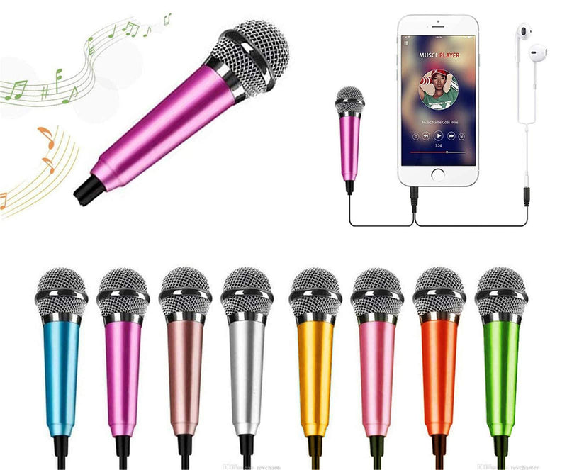 Mini Portable Vocal Microphone for Mobile Phone, Computer, Tablet, Recording Chat and Singing(Rose Pink) Rose purple