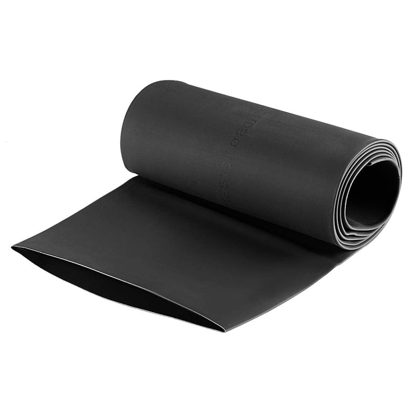 uxcell Heat Shrink Tubing, 80mm Dia 128mm Flat Width 2:1 Ratio Shrinkable Tube Cable Sleeve 1m - Black