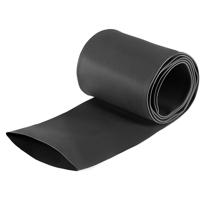 uxcell Heat Shrink Tubing, 2"(50mm) Dia 80mm Flat Width 2:1 Ratio Shrinkable Tube Cable Sleeve 1m - Black