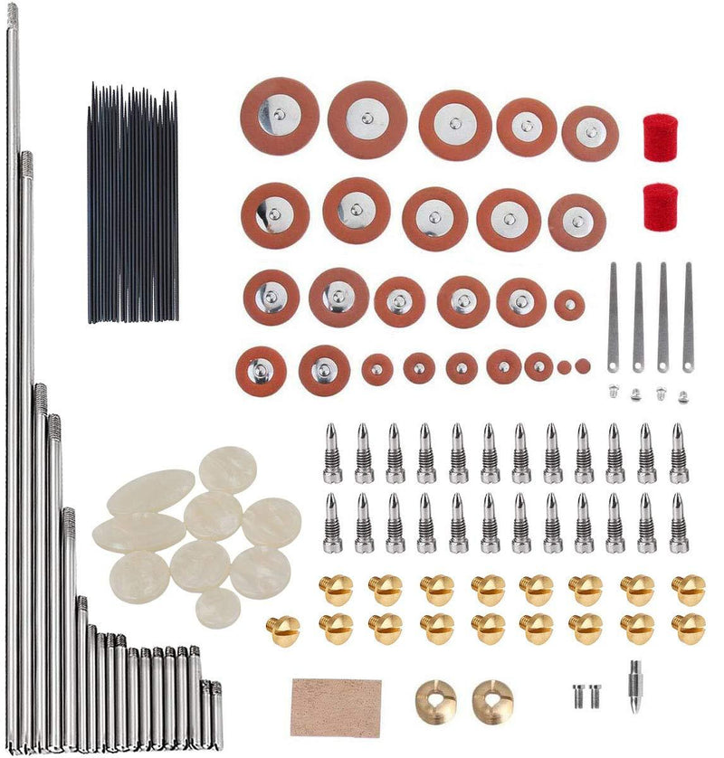 Jiayouy 1 Set Alto Sax Repair Kit Include Sax Inlays Sound Hole Pad Screws Spring Needles Rollers Woodwind Instrument Replacement Accessory