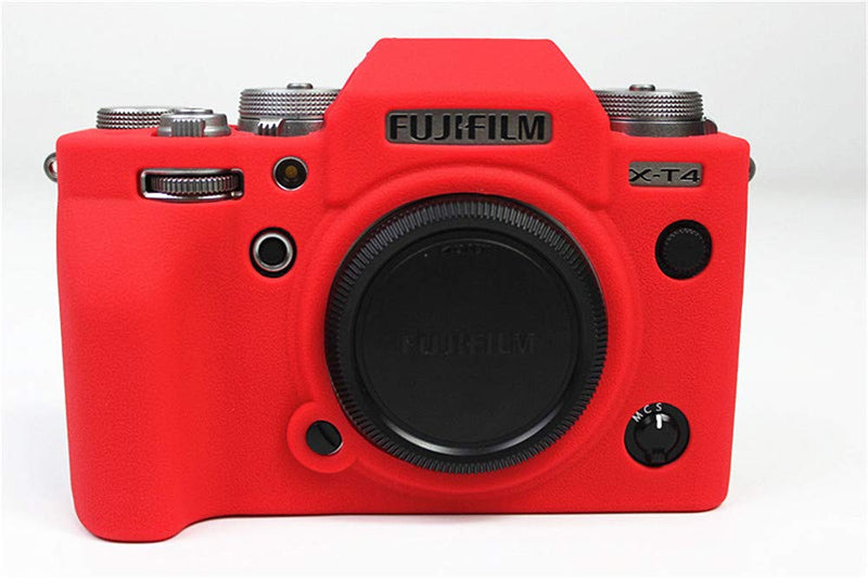 X-T4 Case, BolinUS Fullbody Ultra-Thin Lightweight Rubber Soft Silicone Housing Case Bag Cover for Fujifilm Fuji X-T4 XT4 (Red) Red