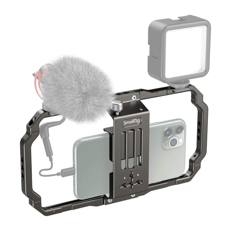 [AUSTRALIA] - SmallRig Smartphone Video Rig, Filmmaking Vlogging Rig Metal Case Phone Video Stabilizer Aluminium Alloy Grip Tripod with Cold Shoe Mount for Videomaker Videographer - 2791 