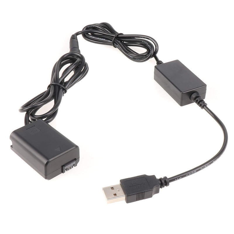 Foto4easy NP-FW50 Dummy Battery DC Coupler with 5V 2A USB Cable for Sony NEX5 NEX7 DSC-RX10 II III IV A7 A7R A7S A7II A7RII A7SII A3000 A6000 A6100 A6300 A7000 A6400 A6500 DSLR Cameras