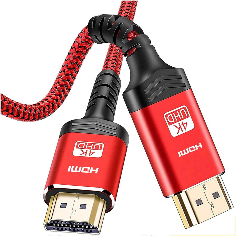 4K HDMI Cable,Highwings 3.3FT/1M High Speed 18Gbps HDMI 2.0 Braided Cord-Supports (4K 60Hz HDR,Video 4K 2160p 1080p 3D HDCP ARC-Compatible with Ethernet PS4/3 4K Projector Game Monitor ect-Red 3.3 feet