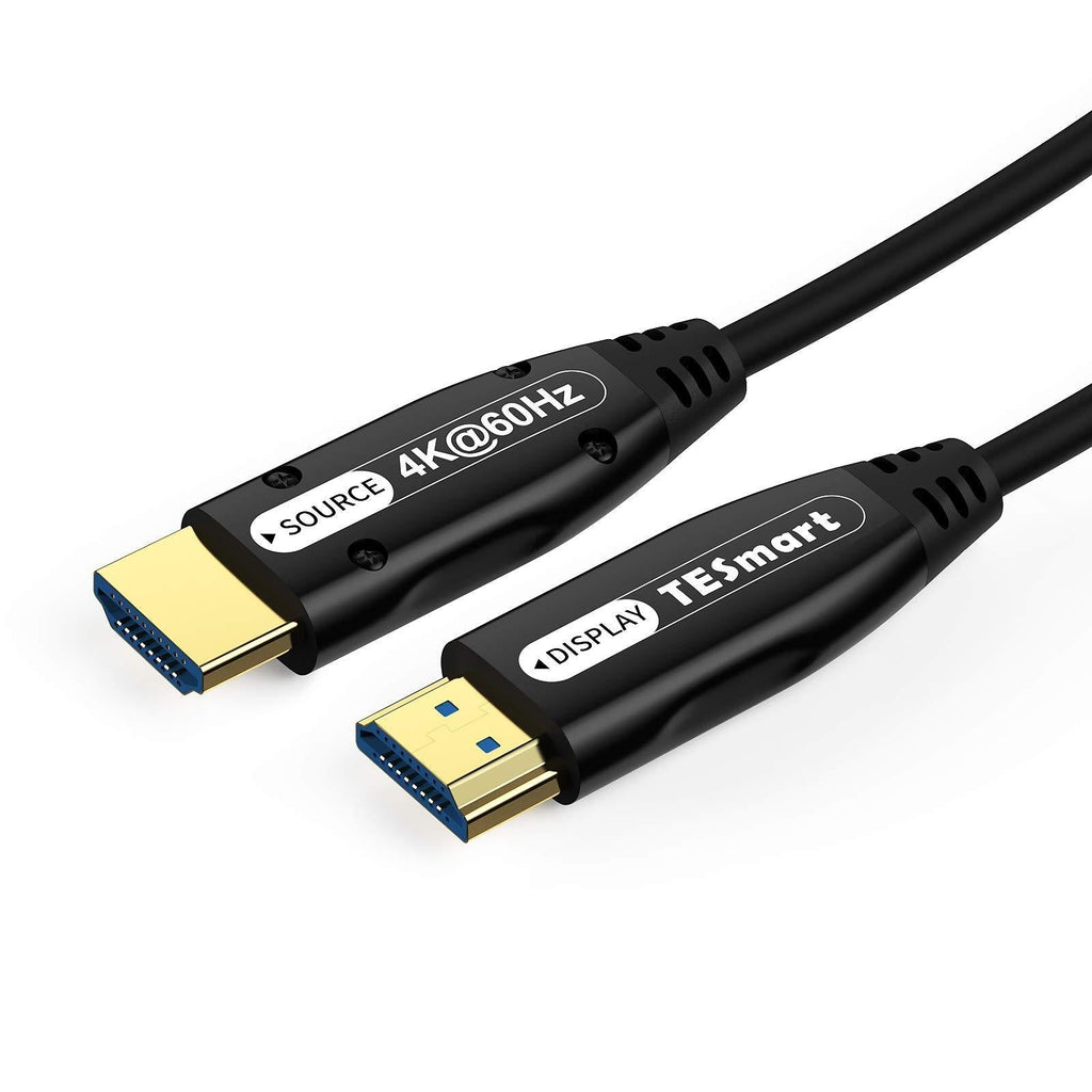 4K Fiber Optic HDMI Cable TESmart HDMI 2.0 High Speed 18Gbps Cable PVC Supports 3D 4K@60Hz True HD Dolby 7.1 ARC HDCP 2.2 Compatible with UHD TV, PS4, PS3, Blu-ray, PC, Projector, Monitor (33ft) 33FT