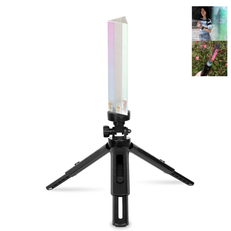 Selens Photography Prism Crystal with Mini Tripod, Optical Glass Triangular Prism for Teaching Light Spectrum Physics Photographer Photo Accessories Rainbow Effect Maker triangle