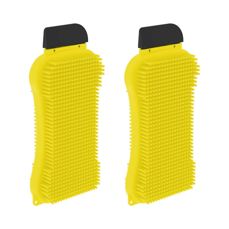 [AUSTRALIA] - EverScrub Silicone Sponge (2 Pack) Multi-Purpose Kitchen Sponge with Scrubber, Scrapper & Squeegee Functions for Easy & Scratch-Free Cleaning & Dishwashing 