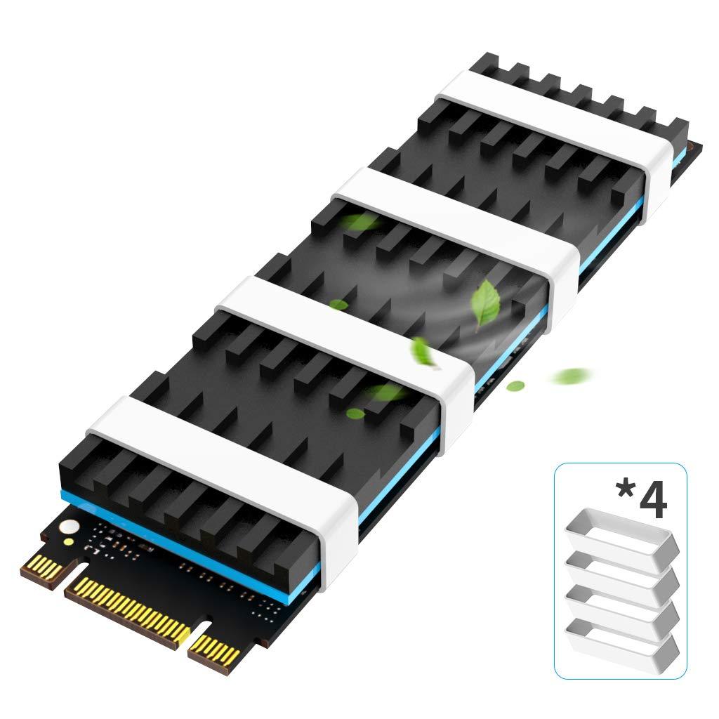 AOJUE Universal M.2 Heatsink NVME Heatsink SSD Heatsink Cooler for 2280 M.2 SSD with Silicone Thermal Pad (Black) black