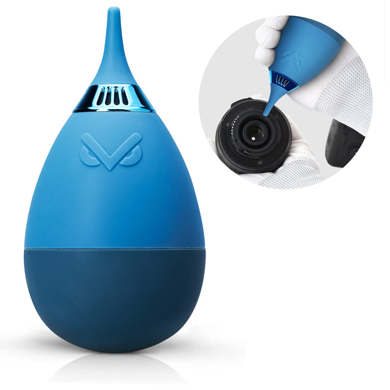 VSGO V-B012E Filter Air Blaster with Filter Tumbler Design Lens Cleaning Blower Compressed Air for Nikon Sony Canon Digital Camera Lens & Sensor Cleaning (Blue Black) Blue Black