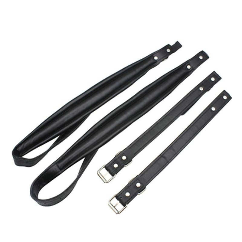 MUPOO Accordion Straps, Adjustable Leather Shoulder Straps for 16-120 Bass Accordions Musical Instrument Accessories, Black