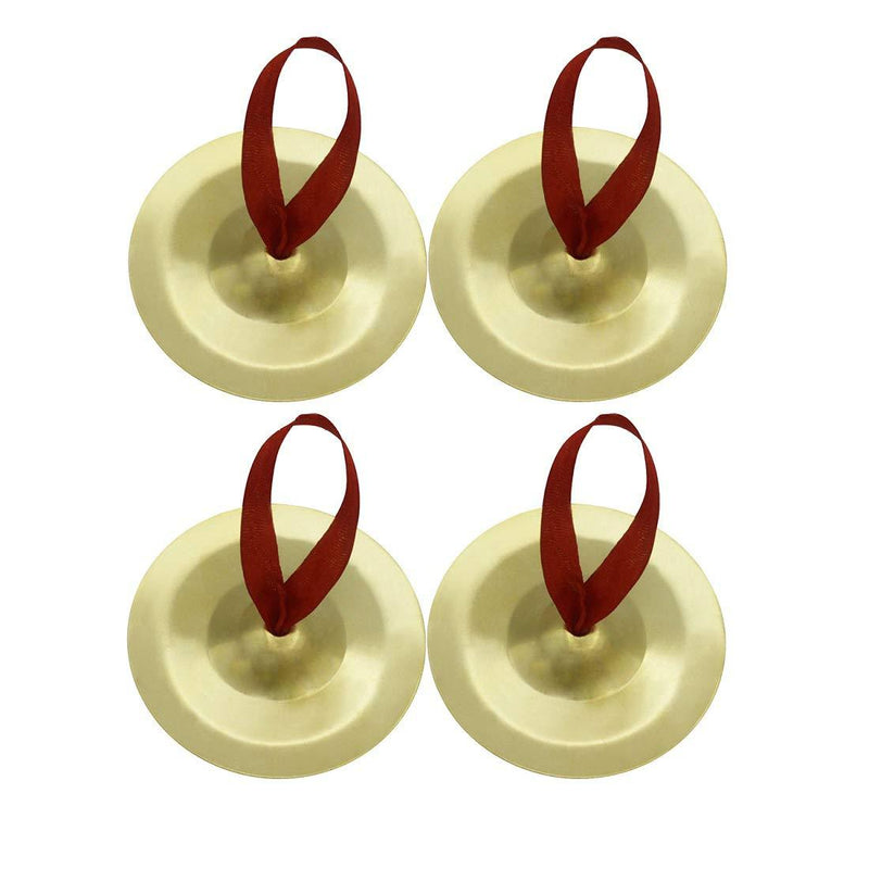 MUPOO Finger Cymbals Belly Dancing Gold Musical Instrument, 4PCS