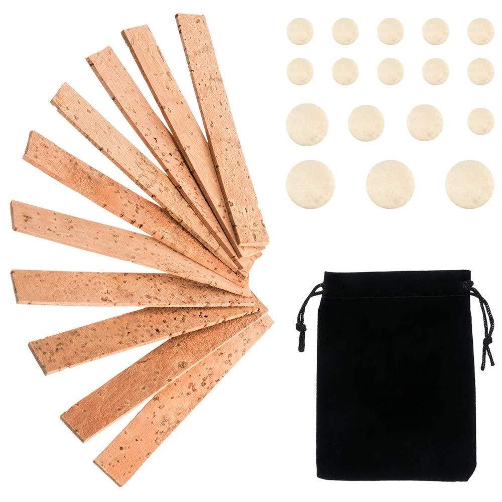MUPOO 27 PCS Clarinet Replacement Kits, Neck Joint Cork + Clarinet Pads Bb Woodwind Instrument Pads
