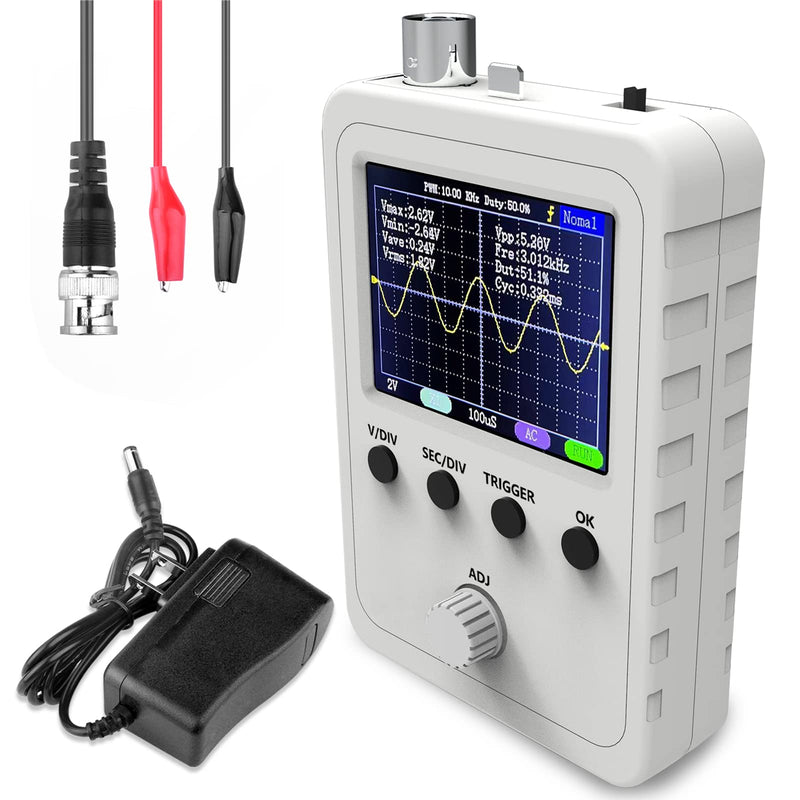 ETEPON Digital Oscilloscope Kit with BNC-Clip Cable Probe, Power Adapter (Assembled Finished Machine) Q15001, White