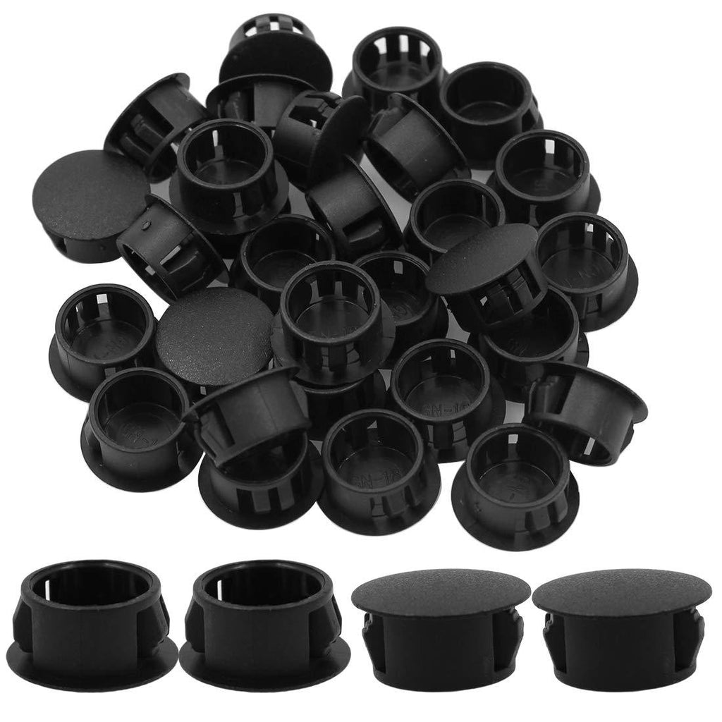 Zorfeter 30 Pcs Black Hole Plugs 16mm (5/8 inch) Plastic Panel Plugs Hole Plugs Post Pipe Insert End Caps 16mm (5/8 inch)