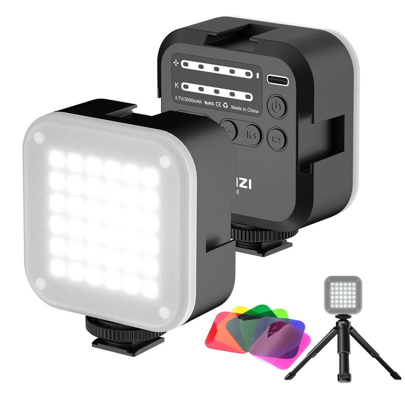 Ulanzi U-Bright LED Video Light on Camera with Tripod, Portable Photography Lighting Kit Photo Studio Fill Lamp with 6 Color Filters, CRI95+ 2700K-6500K Tricolor Dimmable 3000mAh Rechargeable Battery