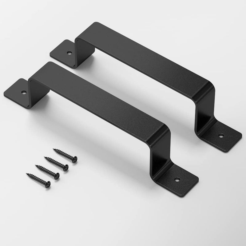 [AUSTRALIA] - SANKEYTEW Barn Door Pull Handle Black Steel Hardware for Sliding Door Gate Cabinet Closet Drawer Garage Shed, Rustic Style (2 pcs) 