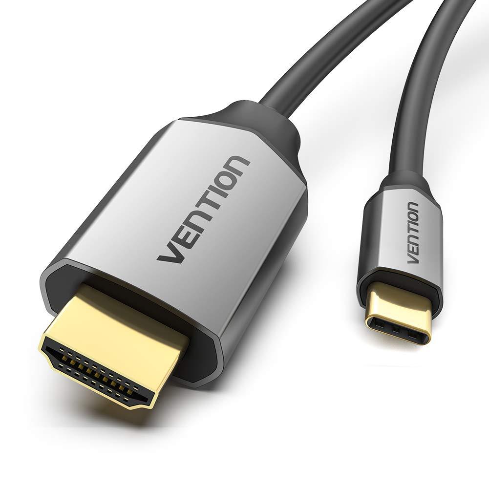 USB C to HDMI Cable for Home Office, Vention USB Type-c to HDMI Cable 4K@60Hz [Thunderbolt 3 Compatible] for MacBook Pro 2020/2019, MacBook Air/iPad Pro 2020, Surface Book 2,and More（4.5FT） 4.5FT/1.5M